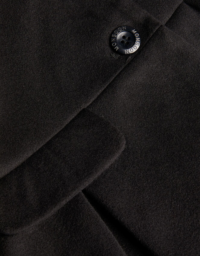 Collar Hooded Coat Black