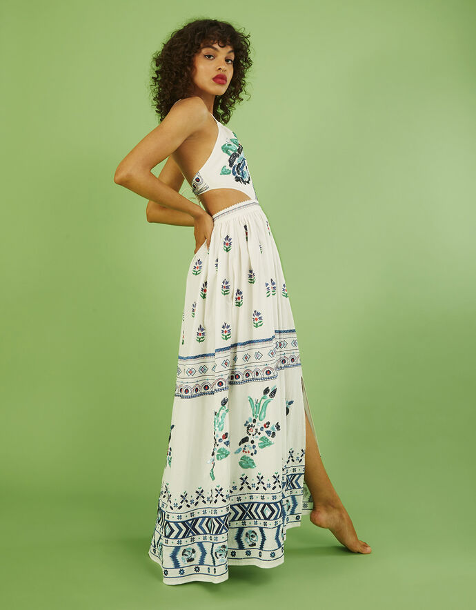 Angelina Embroidered Maxi Dress Ivory Evening Dresses Monsoon Uk 6321