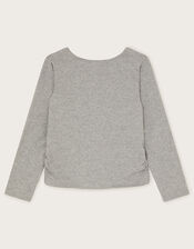 Long Sleeve Dance Top, Grey (GREY), large