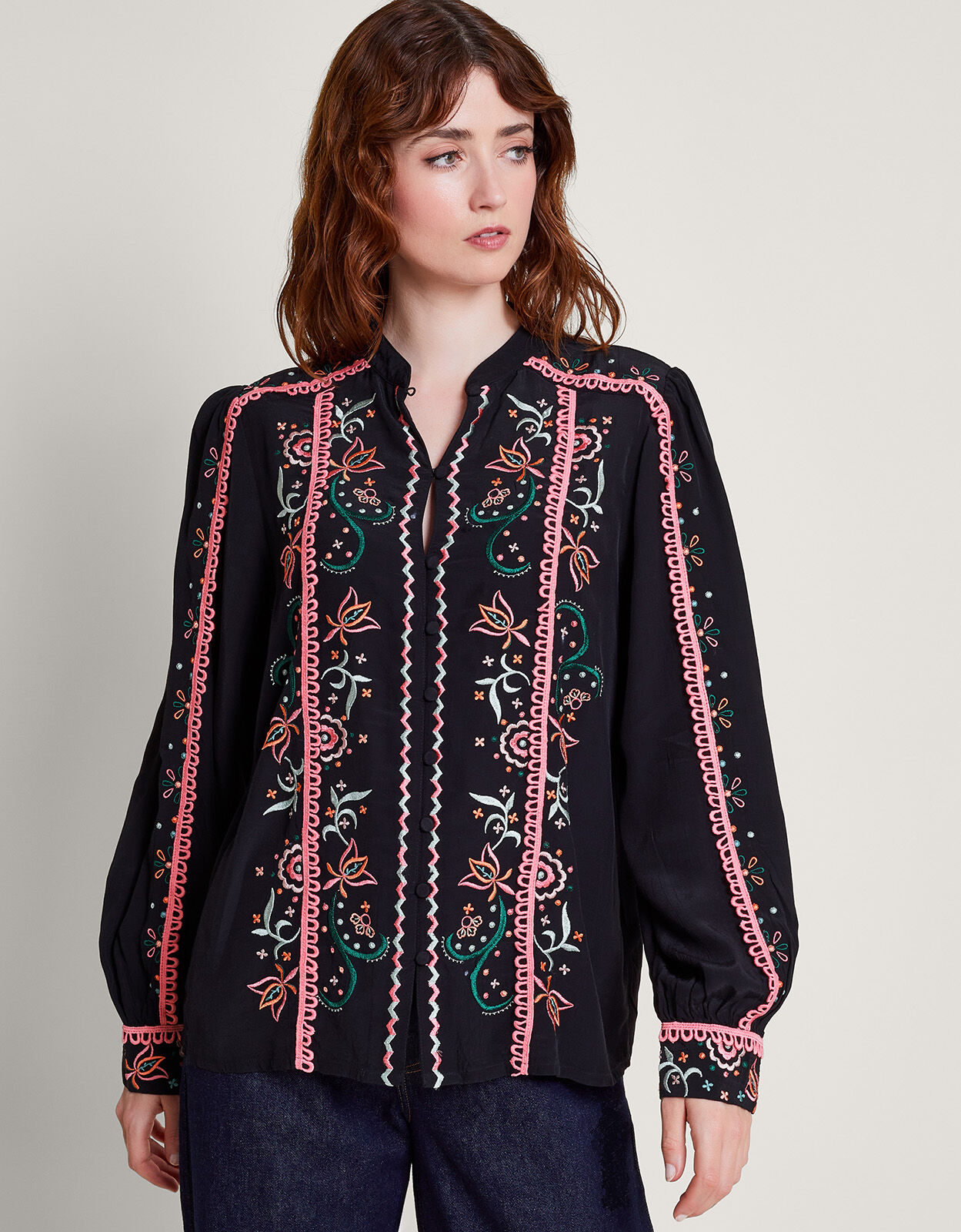 Fifi Embroidered Blouse Black