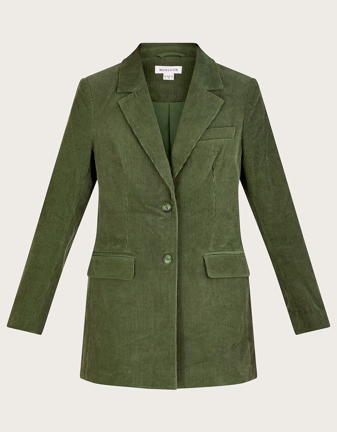 Cord Blazer Suit Jacket, Green (GREEN), large