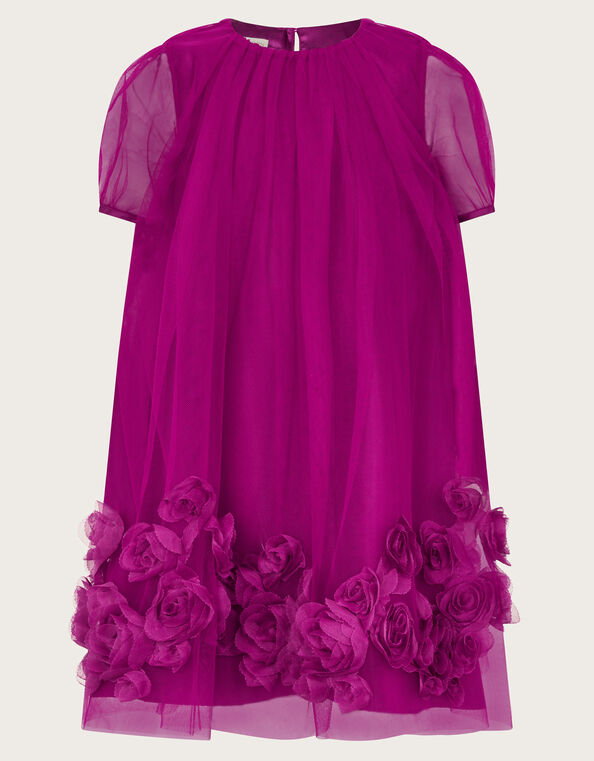 3D Rose A-Line Dress, Pink (PINK), large