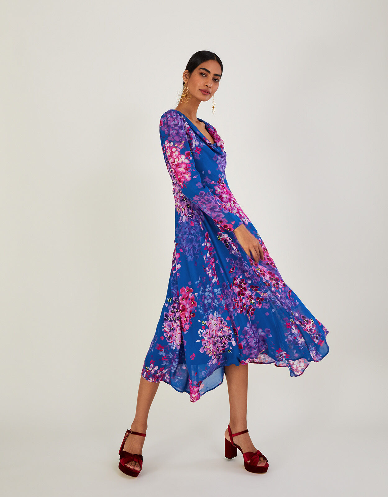 Floral Lace Midi Dress | Teuta Matoshi