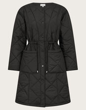 Zaira Quilted Puffer Coat, Black (BLACK), large