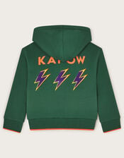 Kapow Borg Lined Zip-Up Hoodie, Green (GREEN), large