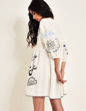 Hallie Embroidered Kaftan, Ivory (IVORY), large