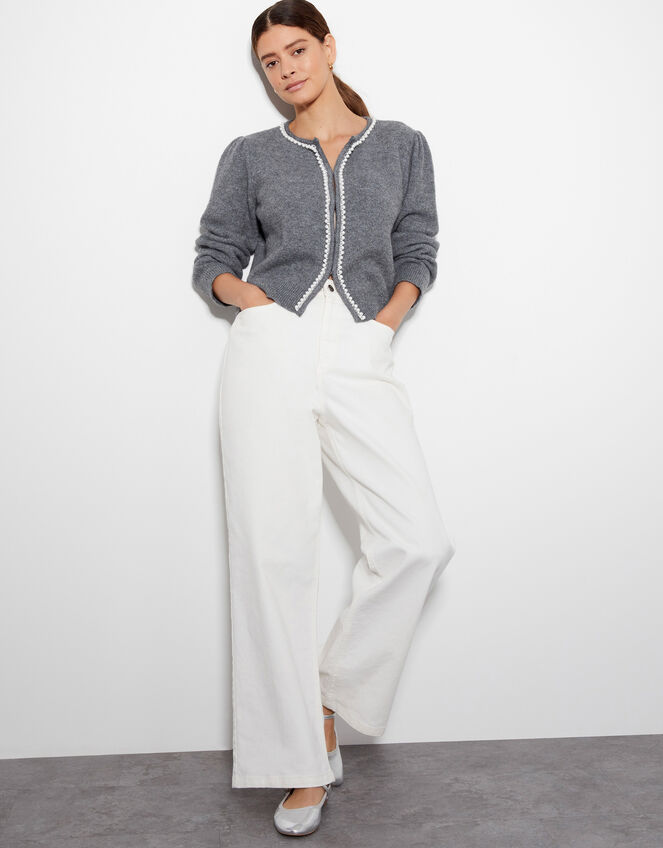 Pia Pearl Cardigan , Grey (GREY), large