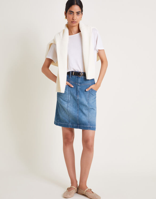 Anisa Denim Mini Skirt, Blue (DENIM BLUE), large