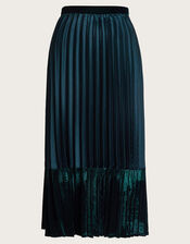 Brielle Pleated Midi Skirt, Green (GREEN), large