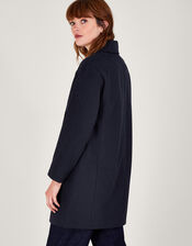 Madi Short Double Breasted Coat, Blue (NAVY), large