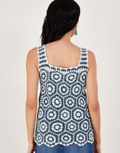 Crochet Tank Top, Blue (BLUE), large