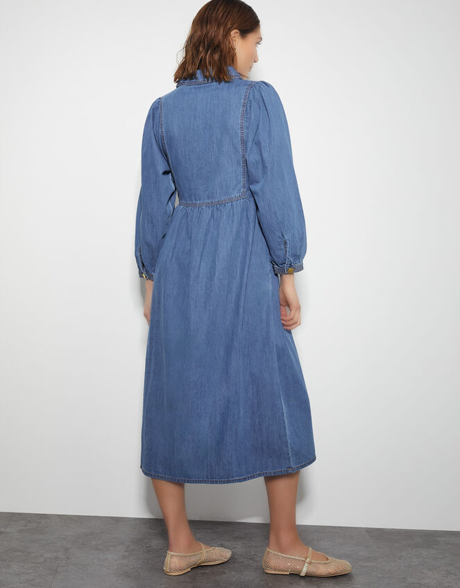 Wilma Long Sleeve Denim Midi Dress, Blue (DENIM BLUE), large