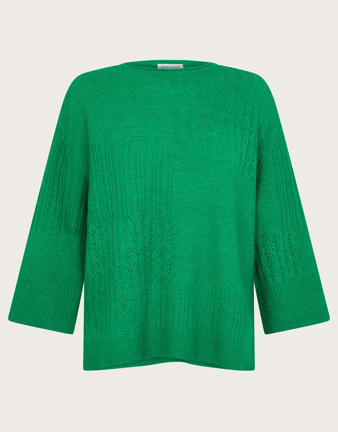 San Mixed Knit Jumper, Green (GREEN), large