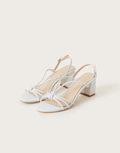 Strappy Block Heel Sandals, Ivory (IVORY), large