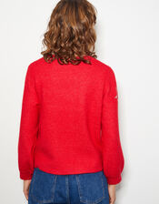 Sabrina Embellished Star Jumper, Red (RED), large