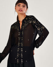 Greta Embellished Blouse, Black (BLACK), large