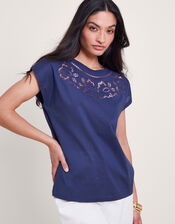 Garcia Cutwork T-Shirt, Blue (NAVY), large