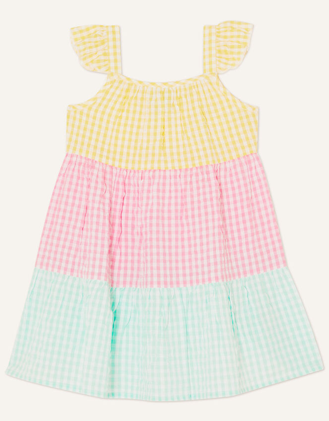 Baby Gingham Colour Block Dress Multi