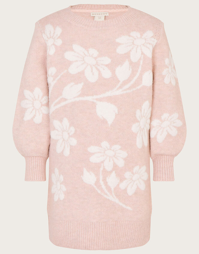 Knitted Flower Dress Pink