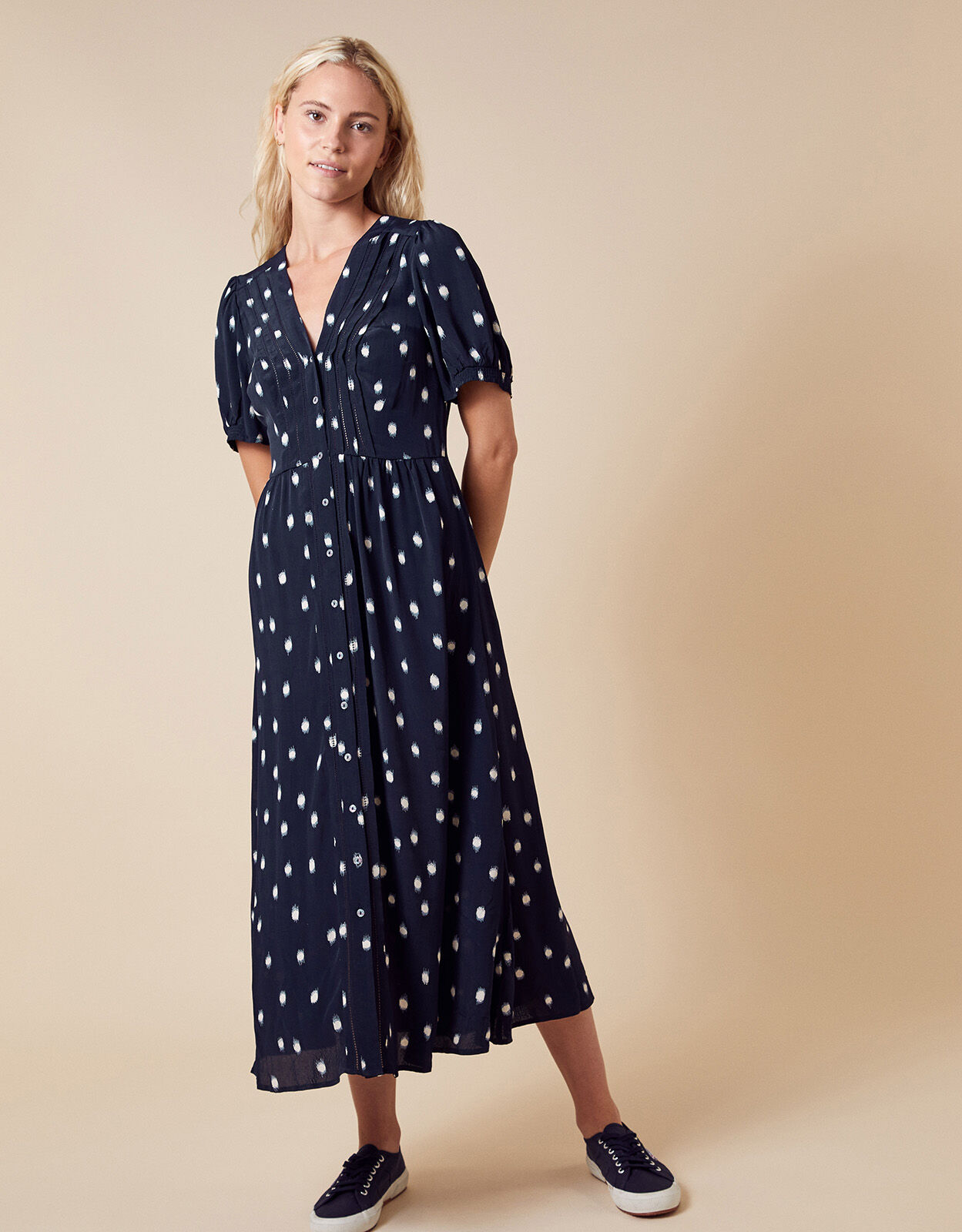 Spot Print Midi Dress in Sustainable 