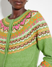 Fern Fair Isle Cardigan, Green (GREEN), large