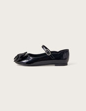 Jessica Patent Bow Ballerina Flats, Black (BLACK), large