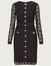 Lillian Lace Shift Dress, Black (BLACK), large