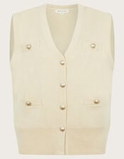 Sky Sleeveless Cardigan, Ivory (IVORY), large