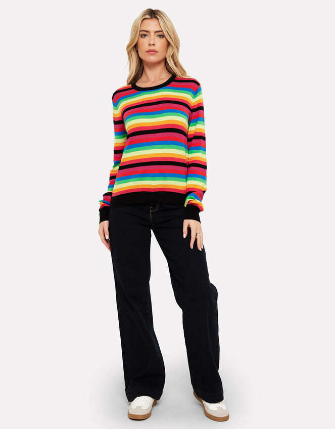 WISPR Rainbow Crew Neck Sweater, Black (BLACK), large