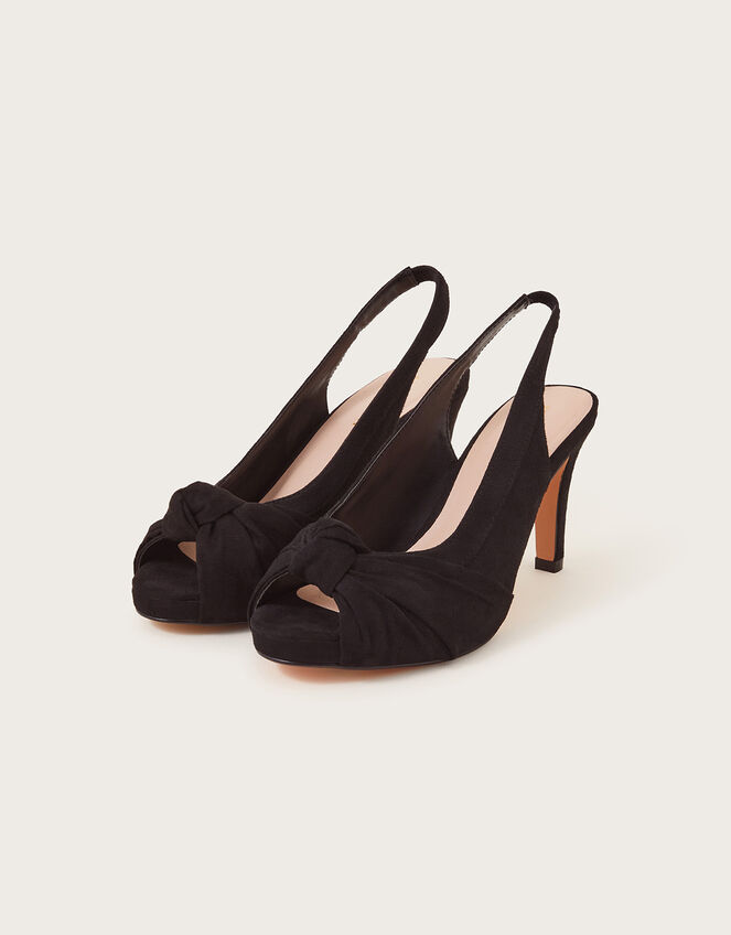 Suede Peep Toe Heels Black | Occasion Shoes | Monsoon UK.
