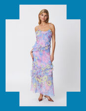 Crās Sleeveless Tie Dye Textured Maxi Dress, Purple (LILAC), large