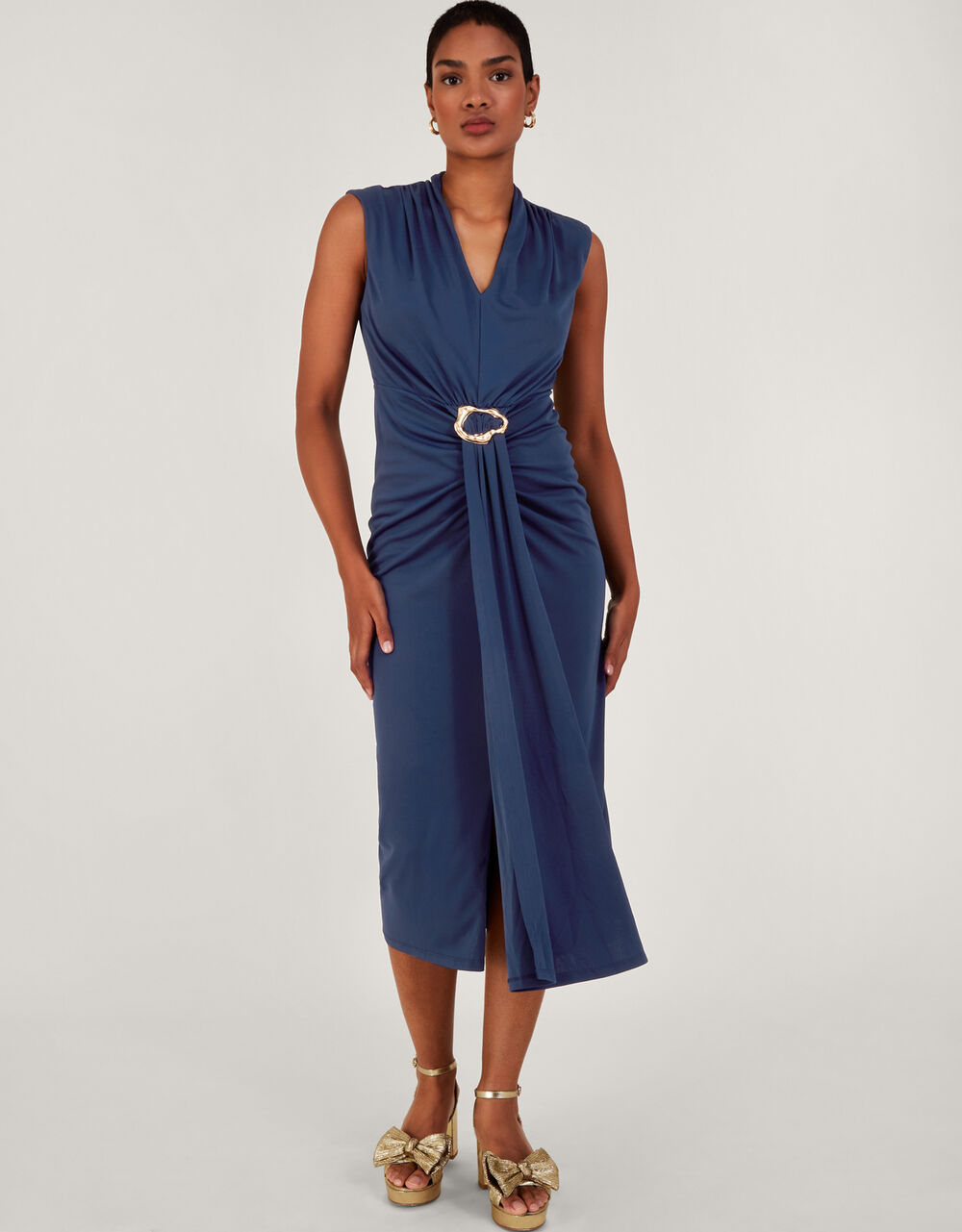 Toria Trim Dress Blue | Maxi Dresses | Monsoon UK.