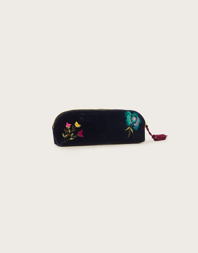 Floral Embroidered Pencil Case, , large