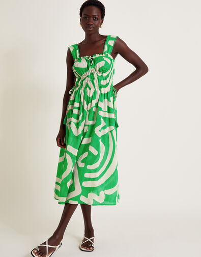 Demi Abstract Print Sundress, Green (GREEN), large