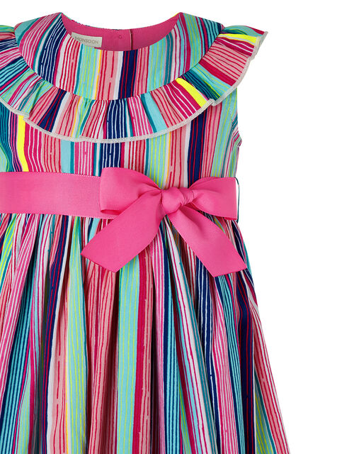 Baby Ophelia Colourful Stripe Dress In Recycled Polyester Pink