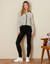 Hayley Dalmatian Scallop Blouse with LENZING™ ECOVERO™ Ivory