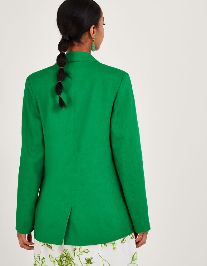 Stella Jacket in Linen Blend Green | Women's Jackets | Monsoon UK.