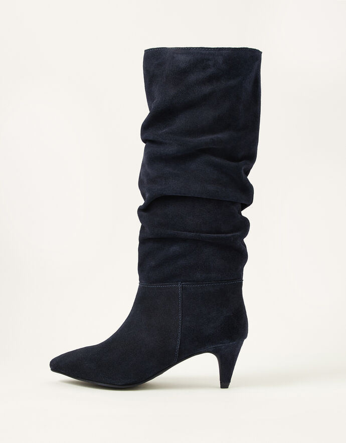 Nellie Knee Slouch Suede Boots Blue