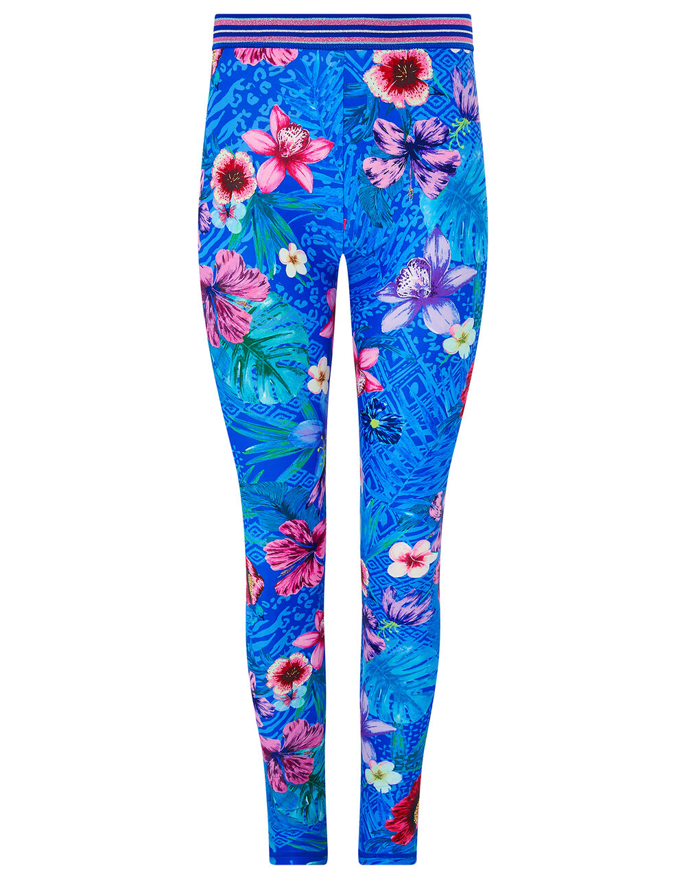 Tikoto Floral Leggings Blue | Girls' Trousers & Shorts | Monsoon UK.