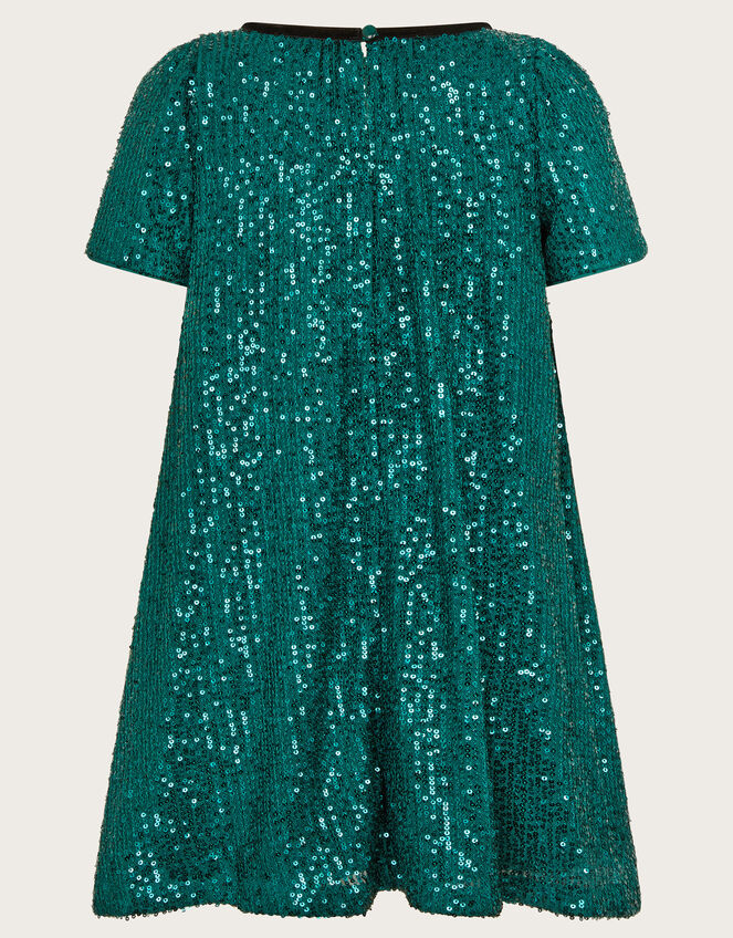 Sienna Sequin A-Line Dress, Green (GREEN), large