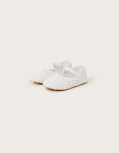 Baby Daisy Lace Walker Shoes, Ivory (IVORY), large