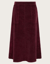 Malika Corduroy Midi Skirt, Red (BURGUNDY), large