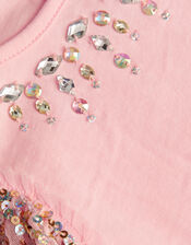Gem Sequin Sleeve Top, Pink (PALE PINK), large
