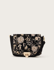 Lara Embroidered Velvet Bag, , large