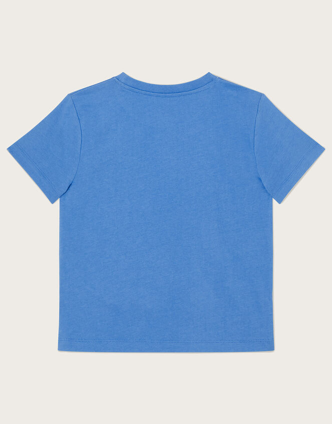 Digital Print Dinosaur Scene T-Shirt Blue