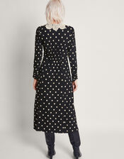 Sally Spot Collar Dress, Black (BLACK), large