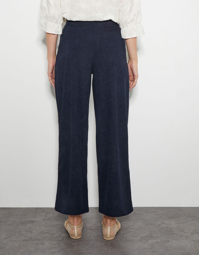 Samira Corduroy Wide Leg Trousers, Blue (NAVY), large