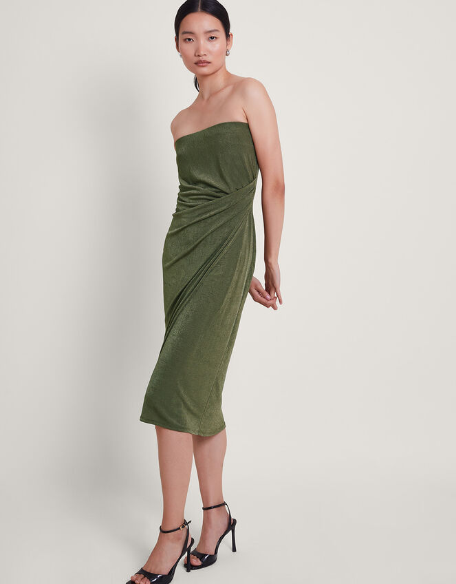 Billi Bandeau Dress, Green (KHAKI), large