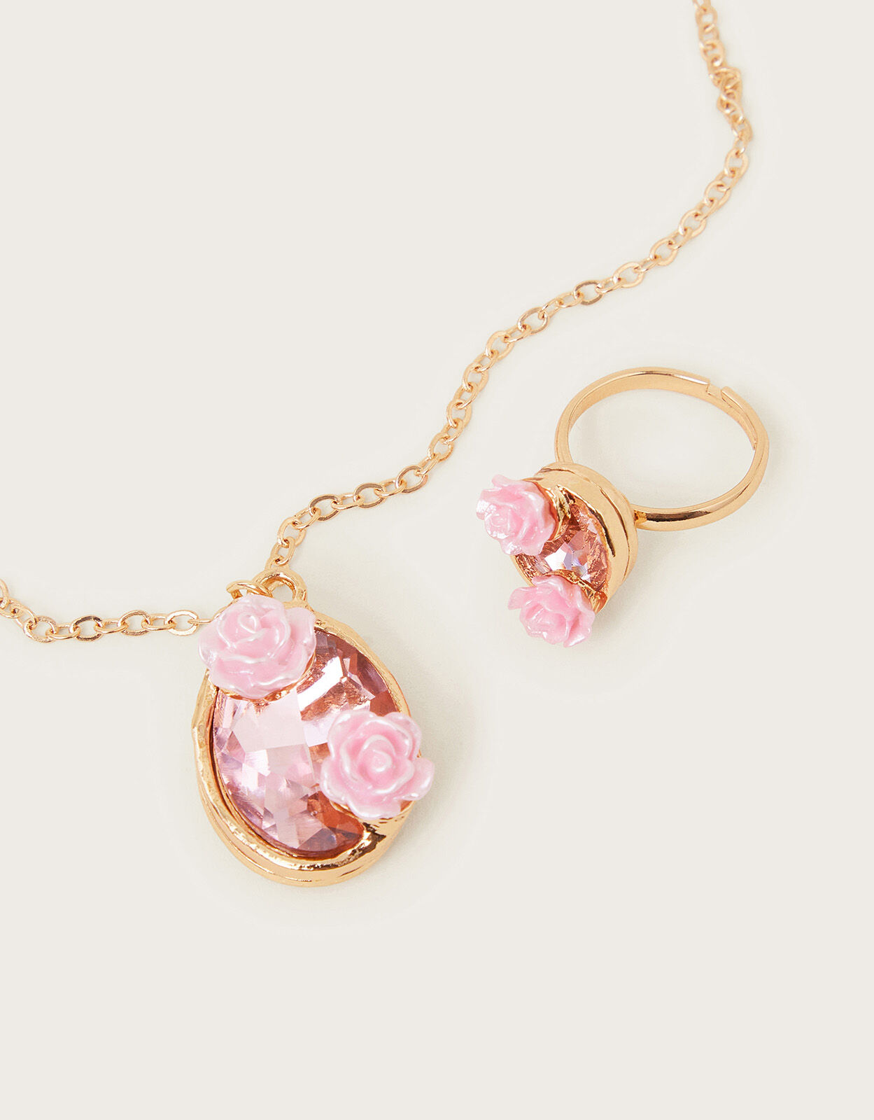 Jewel Flower Necklace and Ring Set | Girls' Jewellery | Monsoon UK.