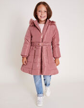 A-Line Longline Padded Coat, Pink (PINK), large